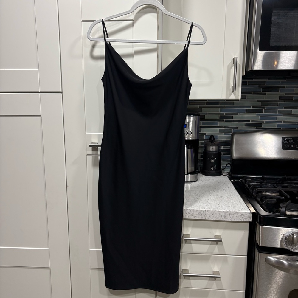 Aritzia Black Midi Slip Dress